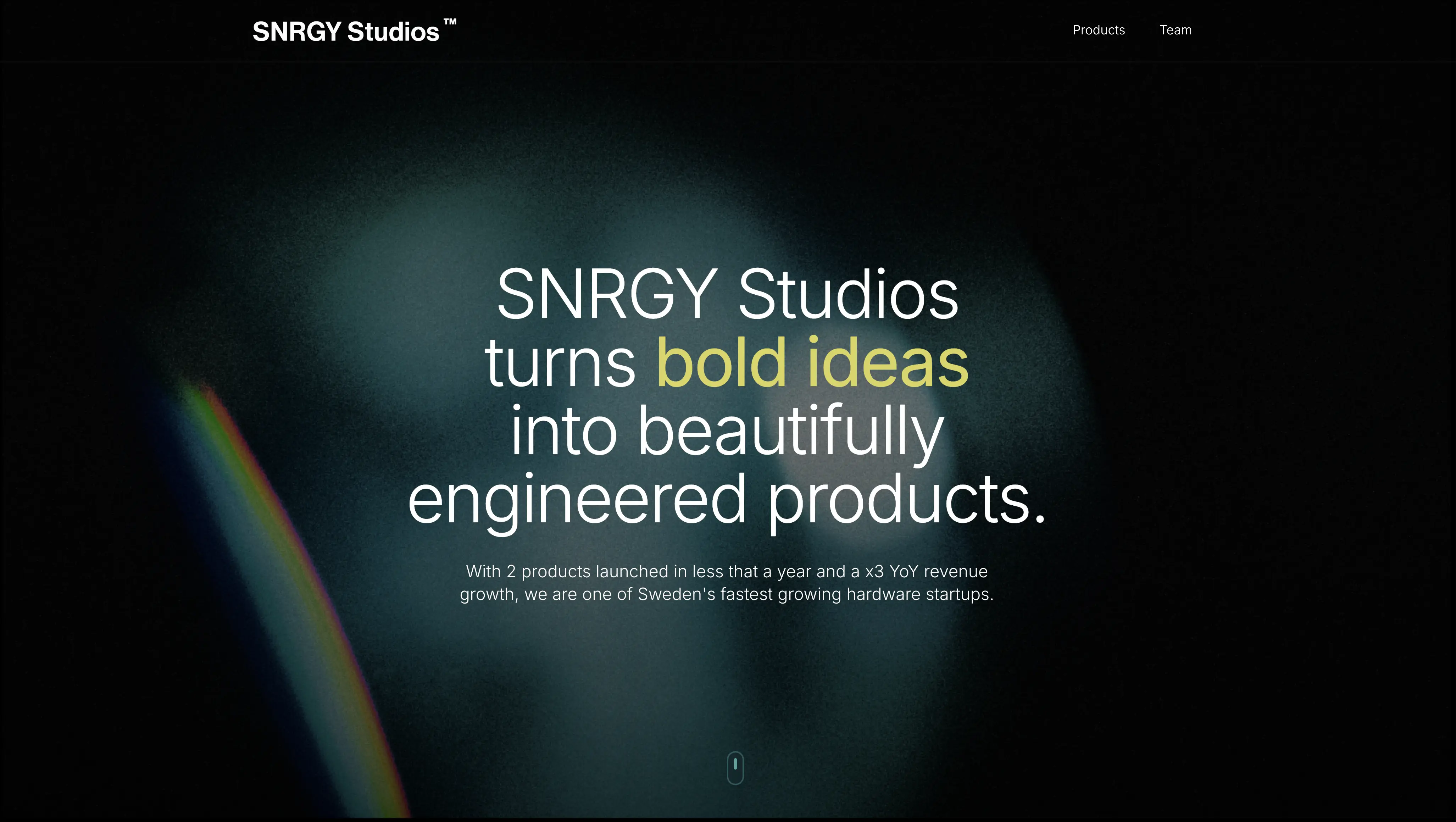 SnrgyStudios.com homepage