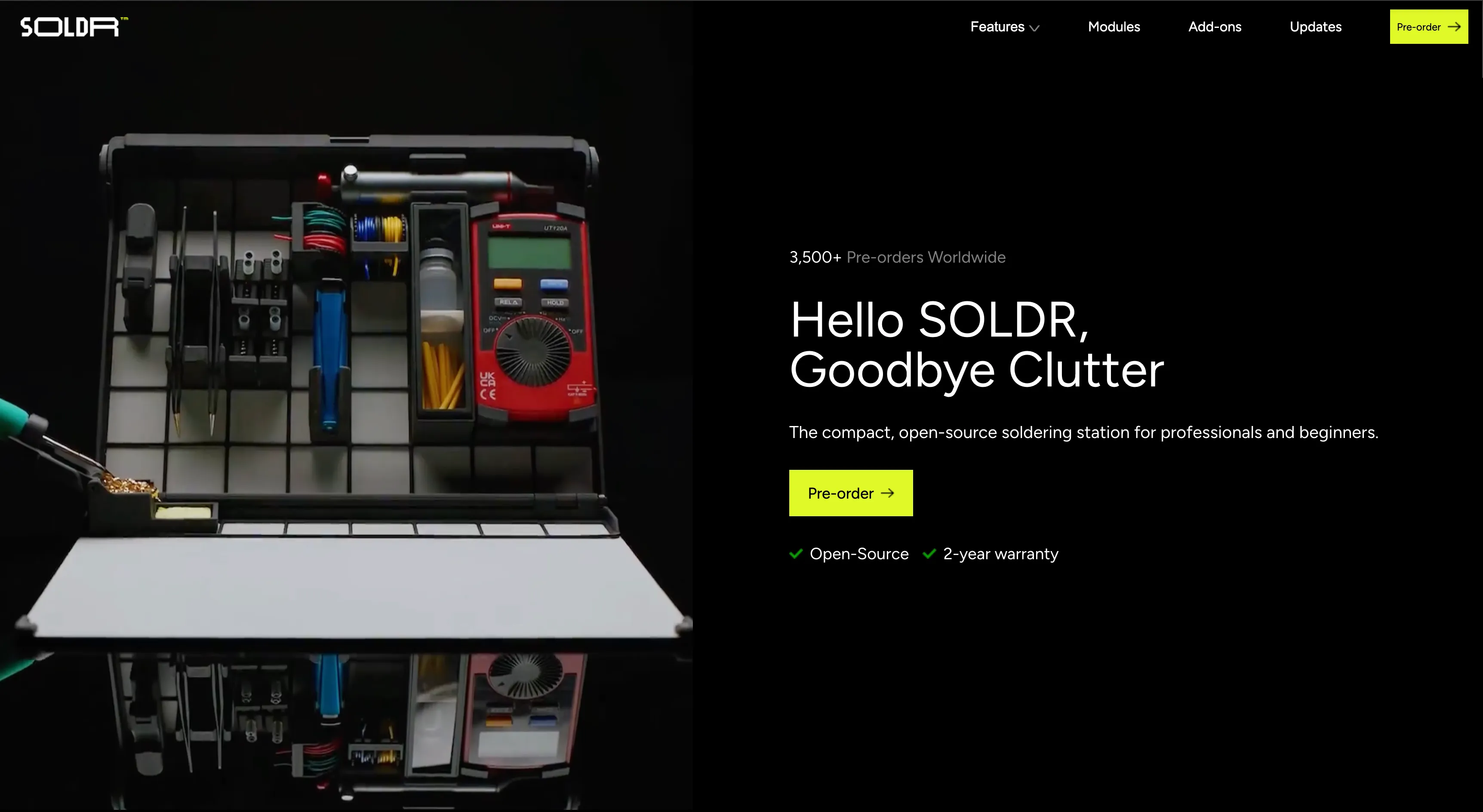 Soldr.pro homepage