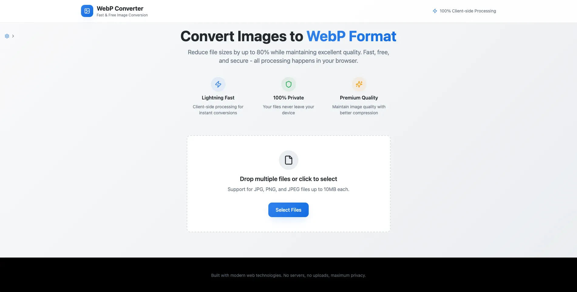 WebP Converter homepage